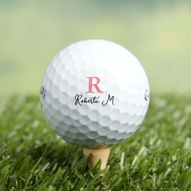 R/custom/rosa Monogramm zur Identifizierung Golfball (Insitu T-Shirt)