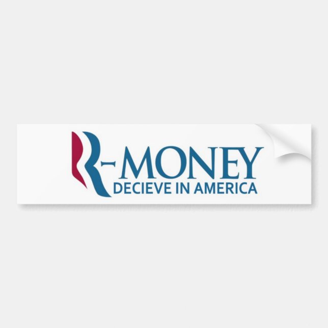 R-Geld (Anti-Romney) Autoaufkleber (Vorne)