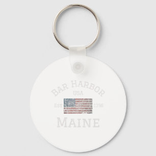 R Hafen Maine USA Amerikanische Flagge Gegründet M Schlüsselanhänger