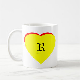 "R" Herz-Gelb-Hochzeit Einladung das MUSEUM Kaffeetasse