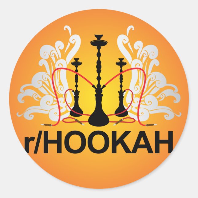r/Hookah-Aufkleber Runder Aufkleber (Vorderseite)