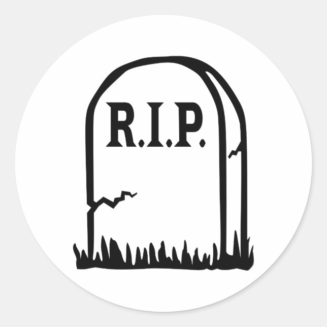 R.I.P. - Gravestone Runder Aufkleber (Vorderseite)