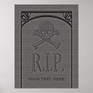 R.I.P. Individuelle Name Gravestone Halloween Prop Poster