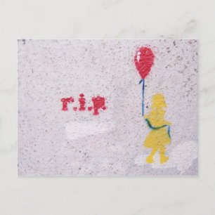 r.i.p. stencil : Mädchen mit dem roten Ballon Postkarte