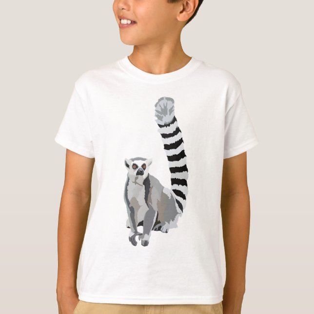 R ist für LemurRing-Schwänze Lemur Illust T-Shirt (Vorderseite)