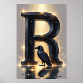 R ist für Rabe – Halloween Alphabet Buchstaben Pos Poster