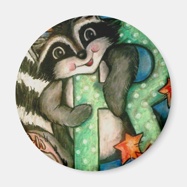 R ist für Raccoon Magnet (Vorne)
