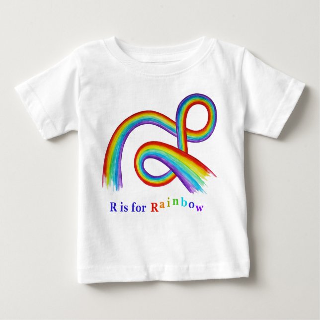 R ist für Rainbow Artwork Baby and Kids' T - Shirt (Vorderseite)