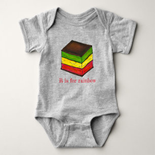 R ist für Rainbow Italian Seven Layer Cookie ABCs Baby Strampler