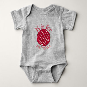 R ist für Red Velvet Cookie Dessert Backen Feinsch Baby Strampler
