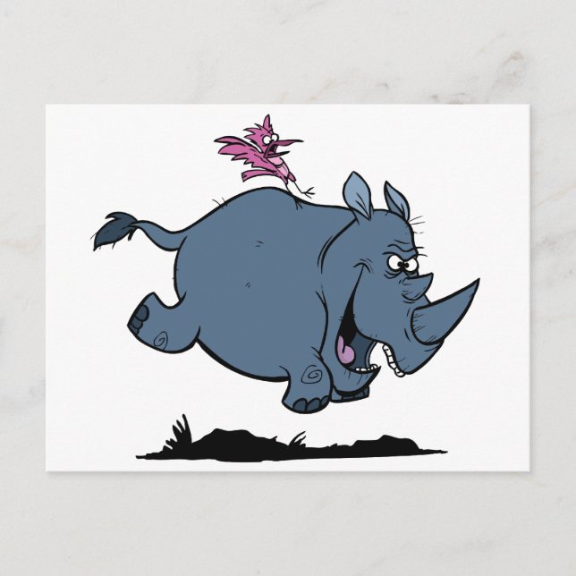 R ist für Rhino Postkarte (Vorderseite)