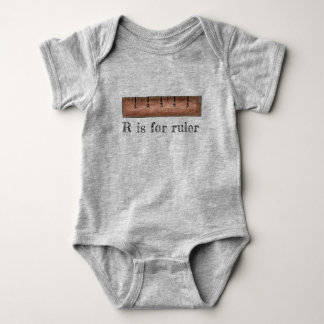 R ist für Ruler Mathematics Math Class School ABCs Baby Strampler
