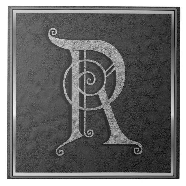 R Keramik "Mittelalterlicher grauer Stein" Fliese (Vorderseite)