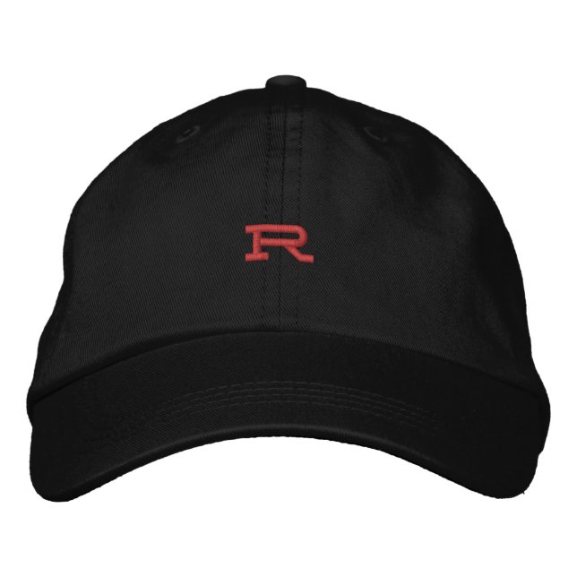 R Letter Initial Cap - Monogramm bestickter Hat Bestickte Baseballkappe (Vorderseite)