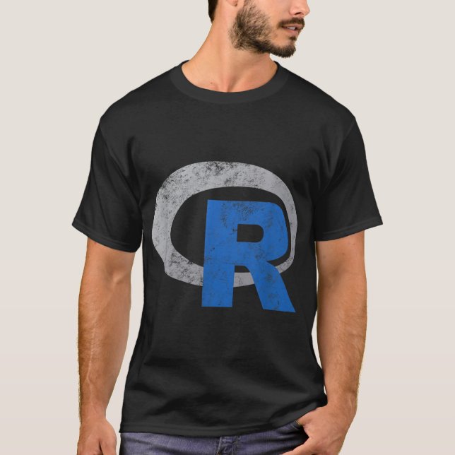 R Logoprogrammierung Vintager Datenstatistiken T-Shirt (Vorderseite)