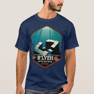R’lyeh versunkene Stadt Vintage-Reiseabzeichen T-Shirt