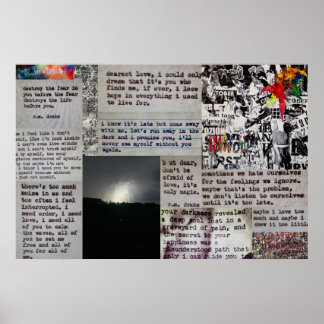 r.m. drake quotes and artwork on a poster