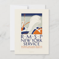 R.M.S.P. New York Service Vintage Poster 1921