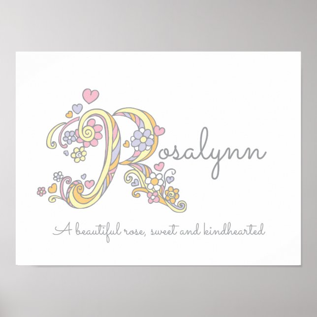 R monogram art Rosalyngirls name meint poster (Vorne)