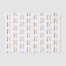 R Monogram Floral Wrapping Paper