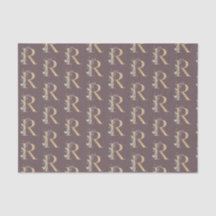 R Monogram Floral Wrapping Paper