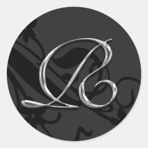 R Monogram Letter Wedding Umschlag Aufkleber Stick
