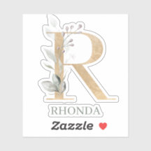 R Monogramm Floral Personalisiert