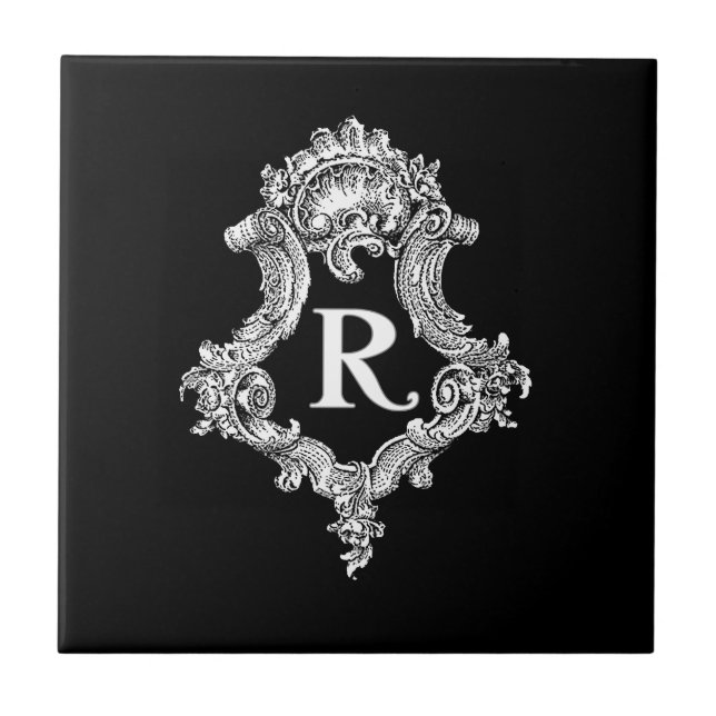 R Monogramm Initiale Fliese (Vorderseite)