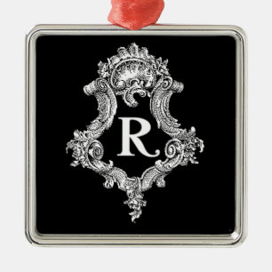 R Monogramm Initiale Ornament Aus Metall