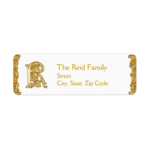 R-Monogramm-"irisches Gold" Entwurf