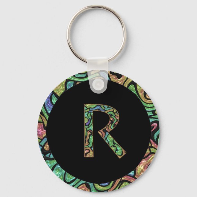 R Monogramm Schlüsselanhänger (Vorderseite)