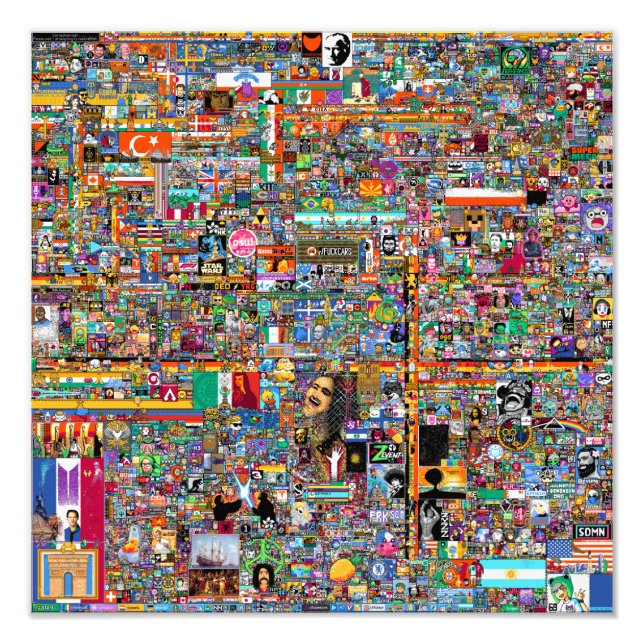 R/Place Final Erholung vor der Void Fotodruck (Vorne)