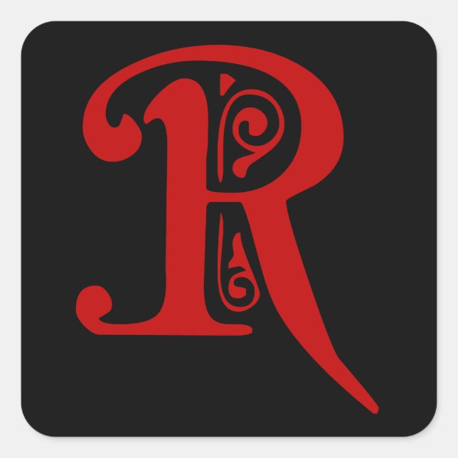 R QUADRATISCHER AUFKLEBER (Vorderseite)