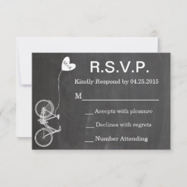 R.S.V.P. Chalkboard Wedding Invite Bike and Heart Einladung