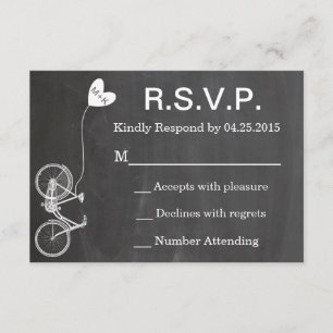 R.S.V.P. Chalkboard Wedding Invite Bike and Heart Einladung