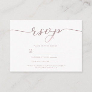 R.S.V.P. Hochzeitsankopfkarte Pink Script Begleitkarte