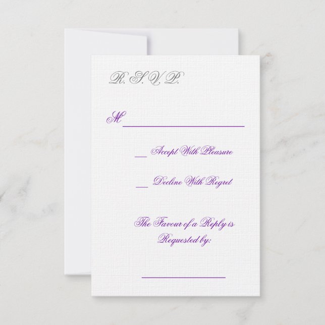 R.S.V.P. RSVP KARTE (Vorderseite)