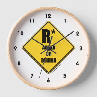 R-Sterne-Warnschild nach vorne oder hinten Uhr