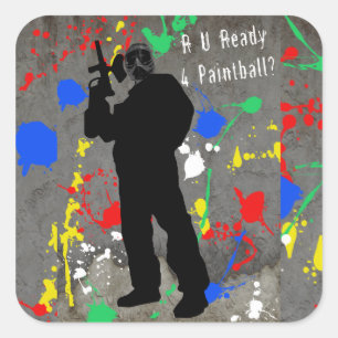 R U Bereit 4 Paintball? Quadratischer Aufkleber