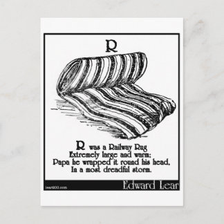 R war eine Eisenbahn-Rug Postkarte