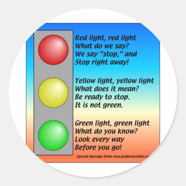 R-Y-G-Lichter Runder Aufkleber (Vorderseite)