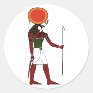 Ra der alte ägyptische Gott der Sonne und der Köni Runder Aufkleber