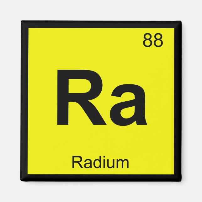 Ra - Periodisches Symbol für Radium Chemistry Magnet (Vorne)
