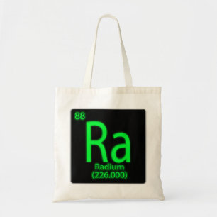 Ra Radium leuchtet im Dunkeln. Radium wird wie Tragetasche
