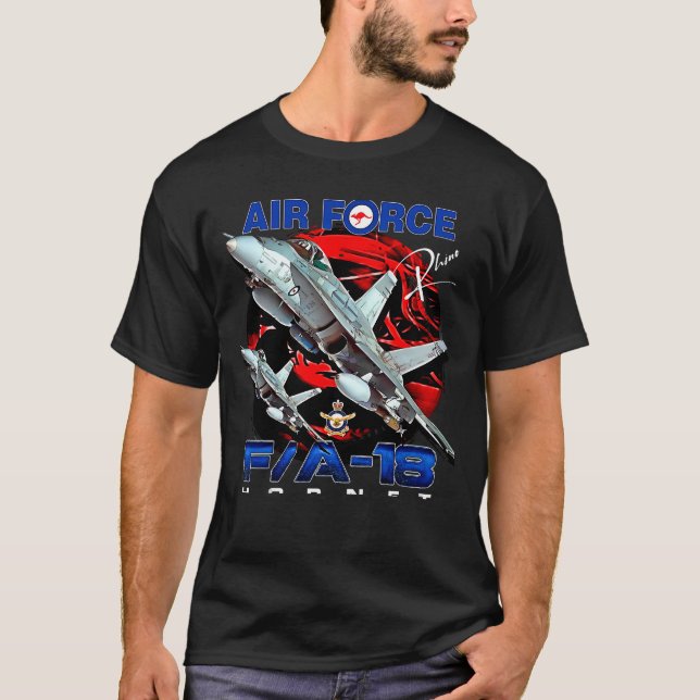 RAAF Australian Air Force FA18 Hornet Fighterjet T-Shirt (Vorderseite)