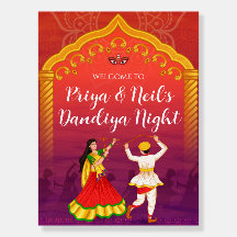 Raas Garba Night Willkommensschild Dandiya Night S