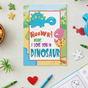 Raawa einige Lieben Sie Dionsaur Valentine Kinder Karte