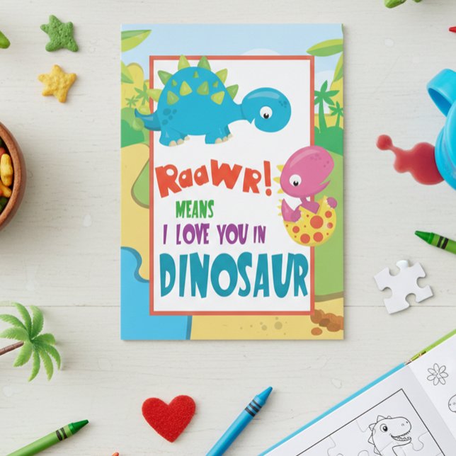 Raawa einige Lieben Sie Dionsaur Valentine Kinder Karte (Von Creator hochgeladen)