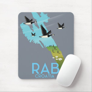 Rab Coratia Karte im Vintage-Stil Mousepad