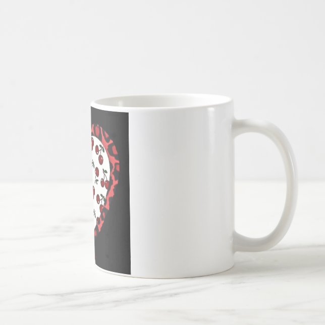 RAB Kirschen Leopard Print Heart Rockabilly Tasse (Rechts)